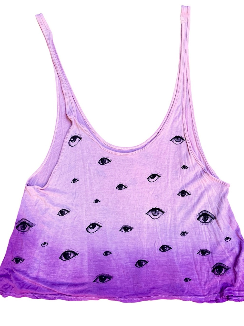 Morning Warrior Evil Eye Tank | Pink Purple Ombré Dip Dye | Y2K SZ Small